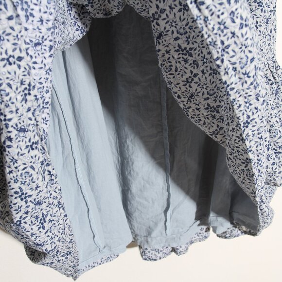 Madewell Button-Front Tiered Maxi Skirt in Florentine Floral Ditsy Blue Sz Small - Picture 7 of 12